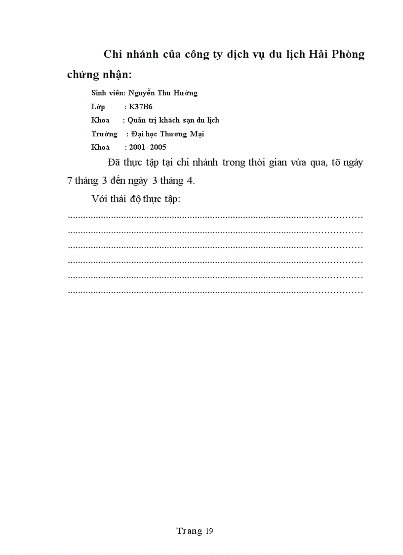 image for page Báo cáo thực tập tổng hợp tại công ty dịch vụ du lịch Hải Phòng