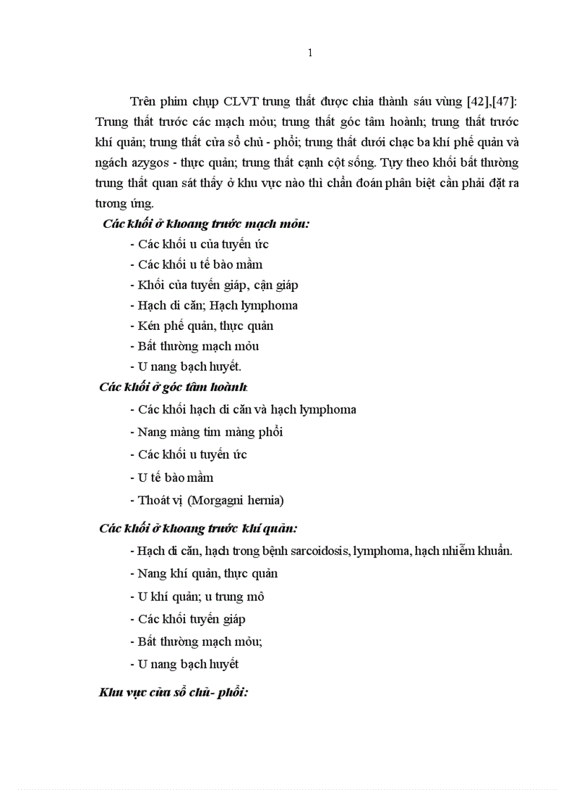 image for page Mô tả đặc điểm hình ảnh và giá trị chẩn đoán của cắt lớp vi tính đối với U quái trung thất