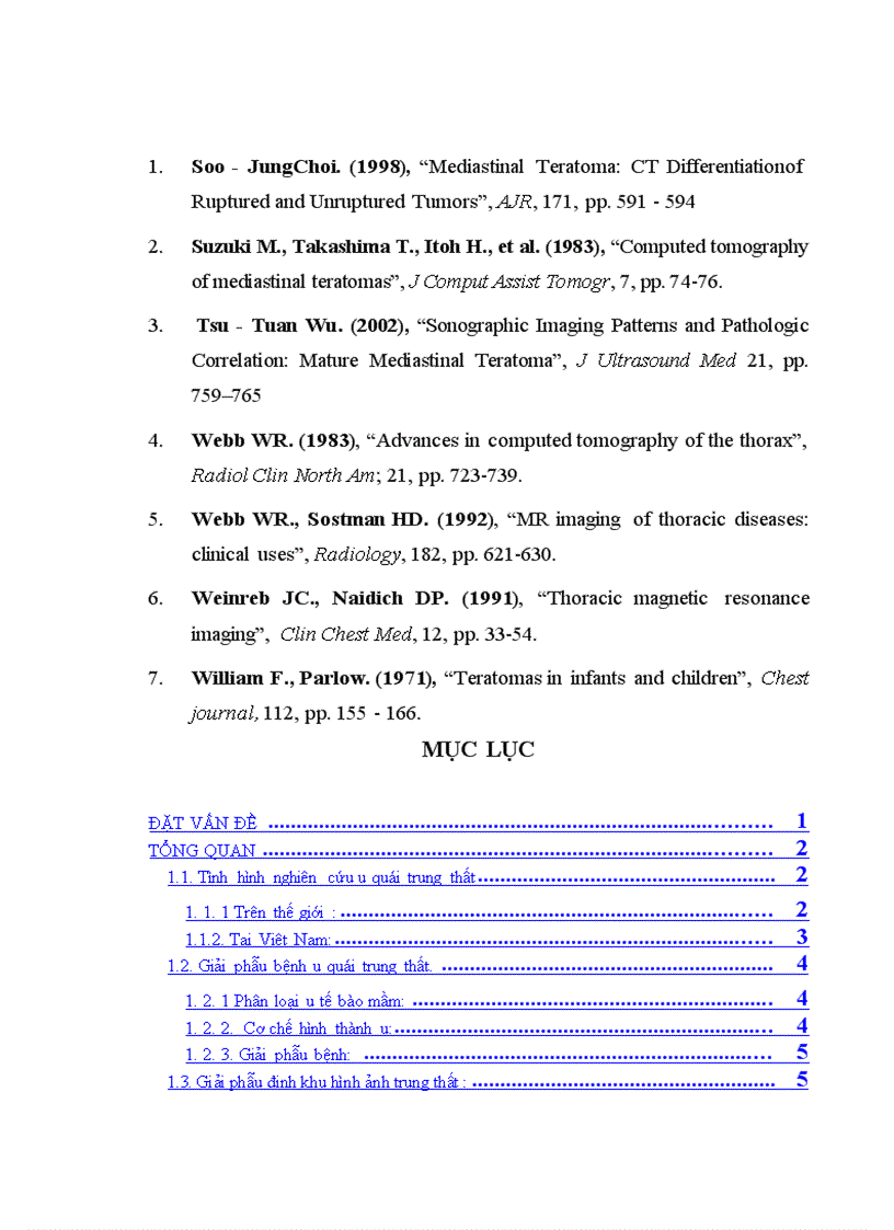 image for page Mô tả đặc điểm hình ảnh và giá trị chẩn đoán của cắt lớp vi tính đối với U quái trung thất