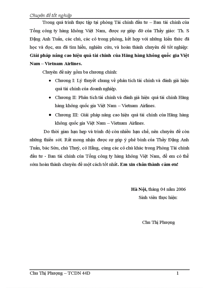 Giải pháp nâng cao hiệu quả tài chính của Hãng hàng không quốc gia Việt Nam Vietnam Airlines 1