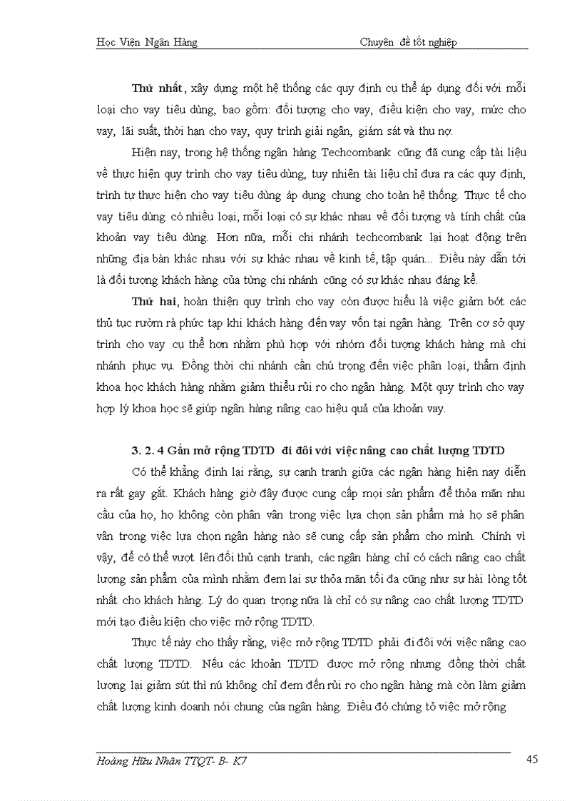 image for page Thực trạng và giải pháp mở rộng tín dụng tiêu dùng tại Ngân hàng thương mại cổ phần kỹ thương Techcombank chi nhánh Thăng Long