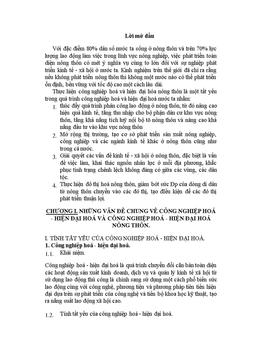 Một số giải pháp về công nghiệp hoá hiện đại hoá nông nghiệp nông thôn 1