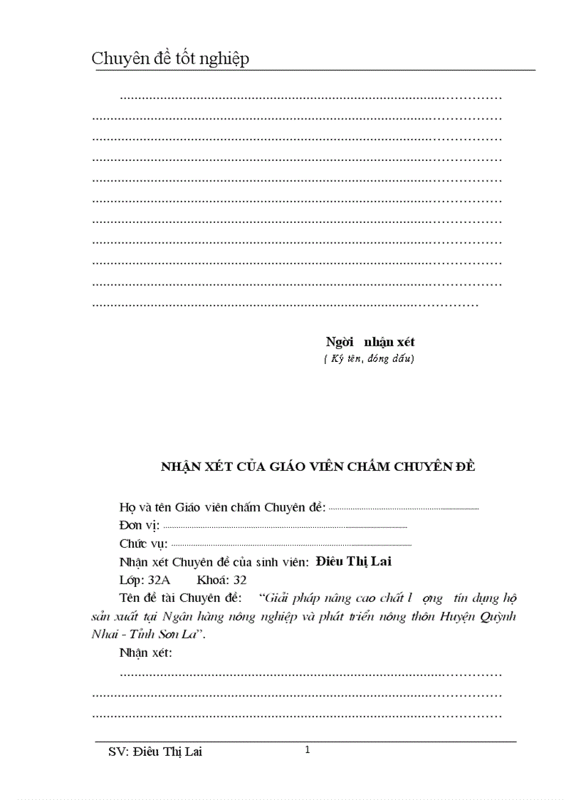 image for page Phân tích đánh giá thực trạng hoạt động tín dụng đối với hộ sản xuất tại NHNo PTNT Quỳnh Nhai Tỉnh Sơn La