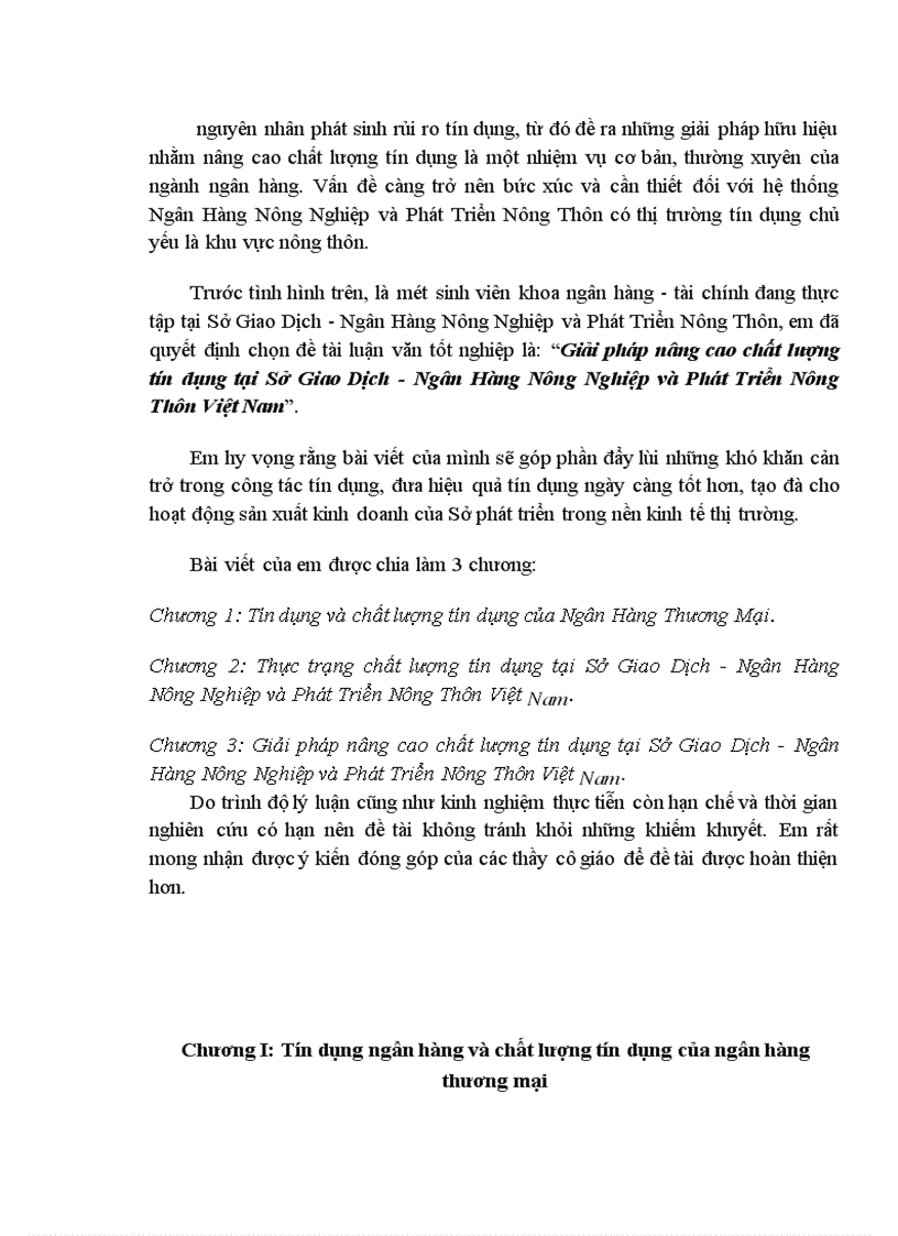 image for page Giải pháp nâng cao chất lượng tín dụng tại Sở Giao Dịch Ngân Hàng Nông Nghiệp và Phát Triển Nông Thôn Việt Nam 1