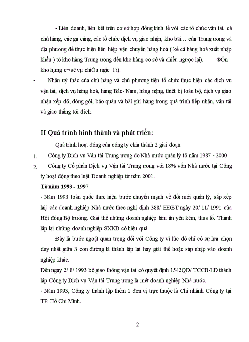 image for page Hoạt động vận tải hàng hoá Bắc Nam bằng container tại Công ty Dịch vụ Vận tải Trung ương