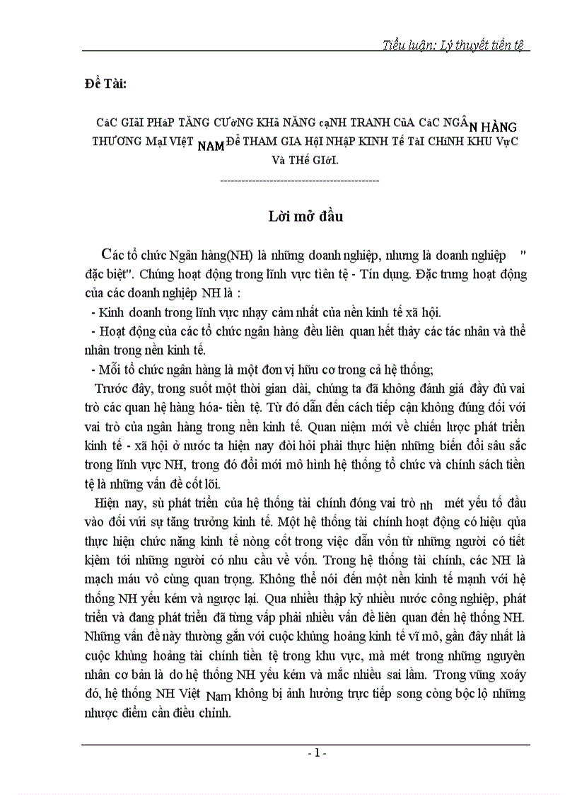 image for page Các giải pháp tăng cường khả năng cạnh tranh của các ngân hàng thương mại việt nam để tham gia hội nhập kinh tế tài chính khu vực và thế giới 1
