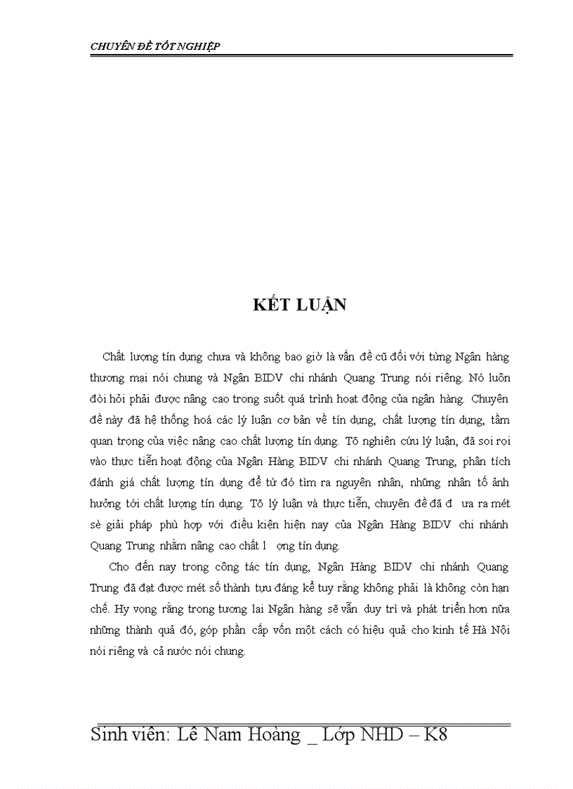 image for page Giải pháp nâng cao chất lượng tín dụng tại Ngân hàng Đầu tư và phát triển chi nhánh Quang Trung 1