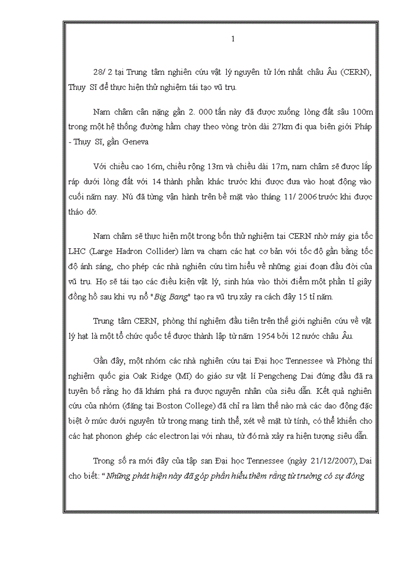 image for page Hiện tượng siêu dẫn và những ứng dụng trong khoa học đời sống