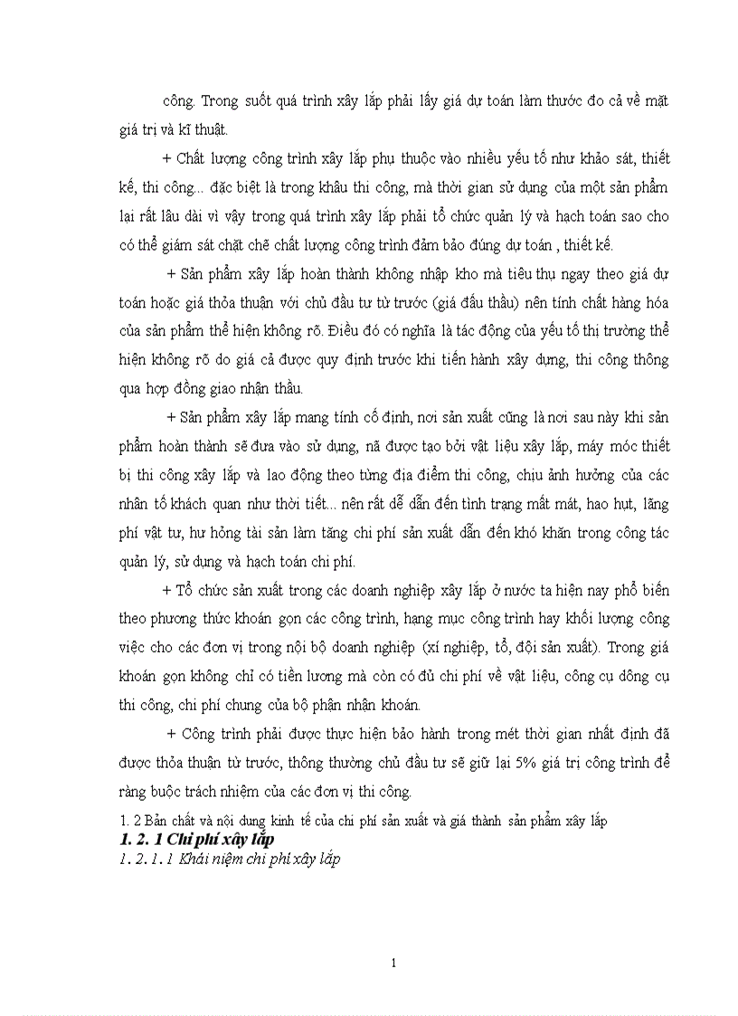 image for page Hoàn thiện công tác tổ chức hạch toán chi phí sản xuất và tính giá thành với việc tăng cường công tác quản trị tại Xí nghiệp xây lắp Điện Công Ty Điện Lực I