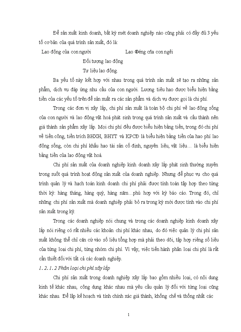 image for page Hoàn thiện công tác tổ chức hạch toán chi phí sản xuất và tính giá thành với việc tăng cường công tác quản trị tại Xí nghiệp xây lắp Điện Công Ty Điện Lực I