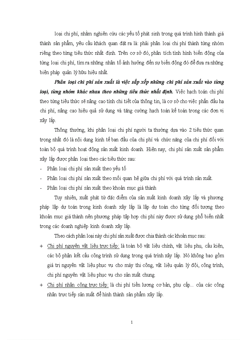 image for page Hoàn thiện công tác tổ chức hạch toán chi phí sản xuất và tính giá thành với việc tăng cường công tác quản trị tại Xí nghiệp xây lắp Điện Công Ty Điện Lực I