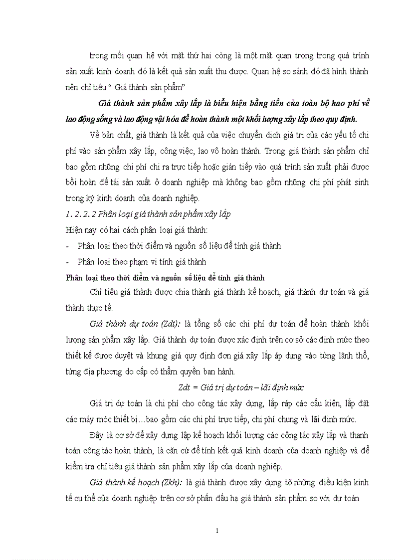 image for page Hoàn thiện công tác tổ chức hạch toán chi phí sản xuất và tính giá thành với việc tăng cường công tác quản trị tại Xí nghiệp xây lắp Điện Công Ty Điện Lực I