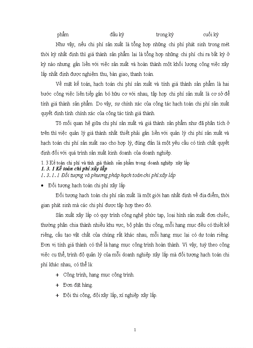 image for page Hoàn thiện công tác tổ chức hạch toán chi phí sản xuất và tính giá thành với việc tăng cường công tác quản trị tại Xí nghiệp xây lắp Điện Công Ty Điện Lực I