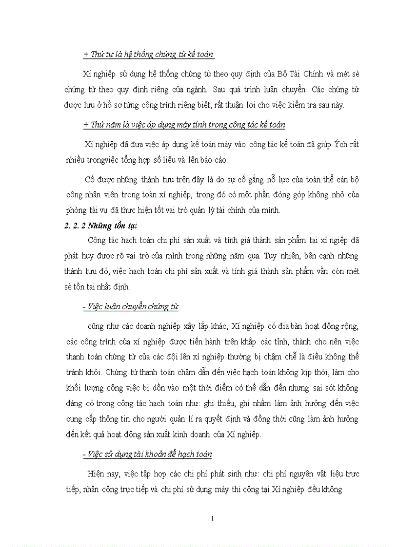 image for page Hoàn thiện công tác tổ chức hạch toán chi phí sản xuất và tính giá thành với việc tăng cường công tác quản trị tại Xí nghiệp xây lắp Điện Công Ty Điện Lực I