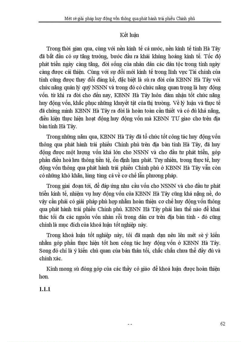 image for page Một số giải pháp huy động vốn thông qua phát hành trái phiếu Chính phủ ở KBNN Hà Tây 1