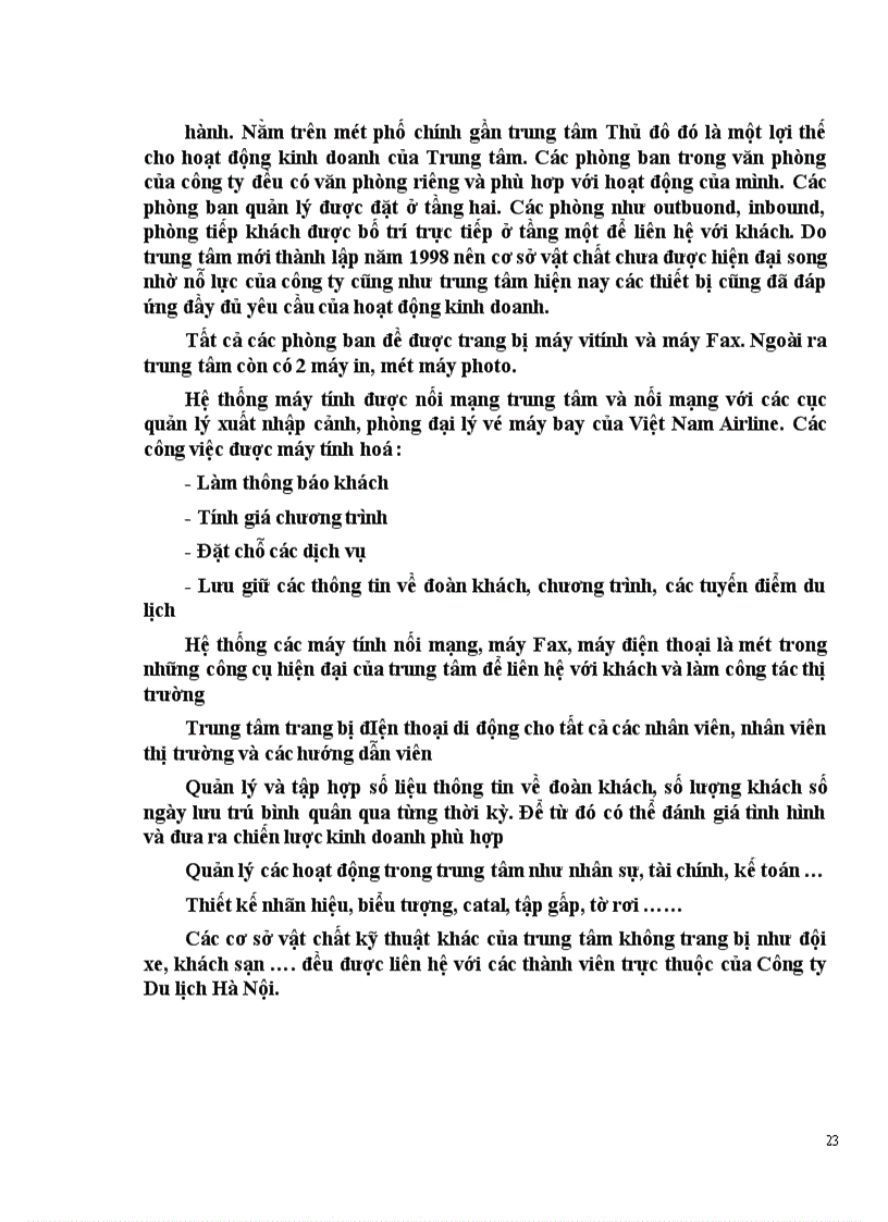 image for page Vận dụng các chính sách Marketing mix tại Trung tâm Du lịch Hà Nội 1