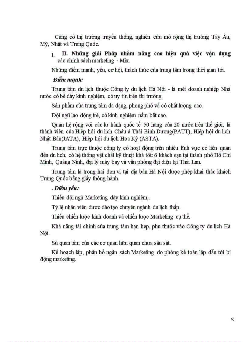 image for page Vận dụng các chính sách Marketing mix tại Trung tâm Du lịch Hà Nội 1