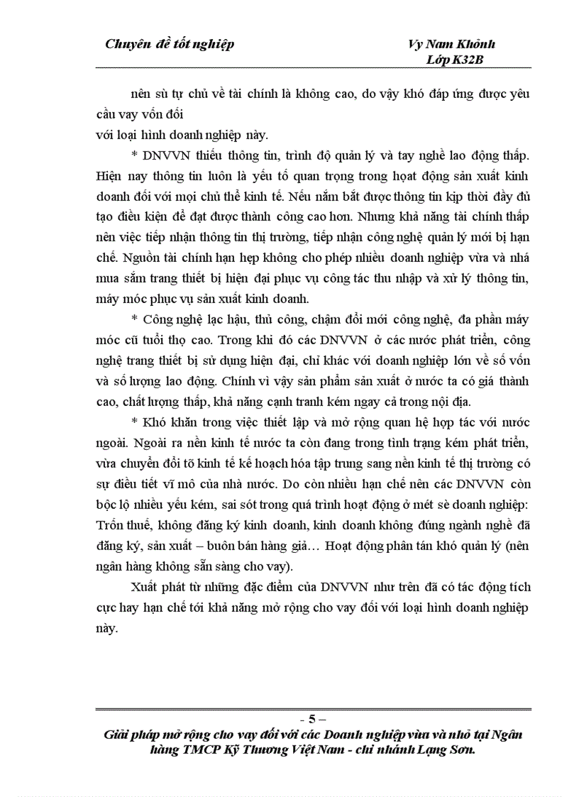 image for page Giải pháp mở rộng cho vay đối với các doanh nghiệp vừa và nhỏ tại Ngân hàng TMCP Kỹ thương Việt Nam Chi nhánh Lạng Sơn 1