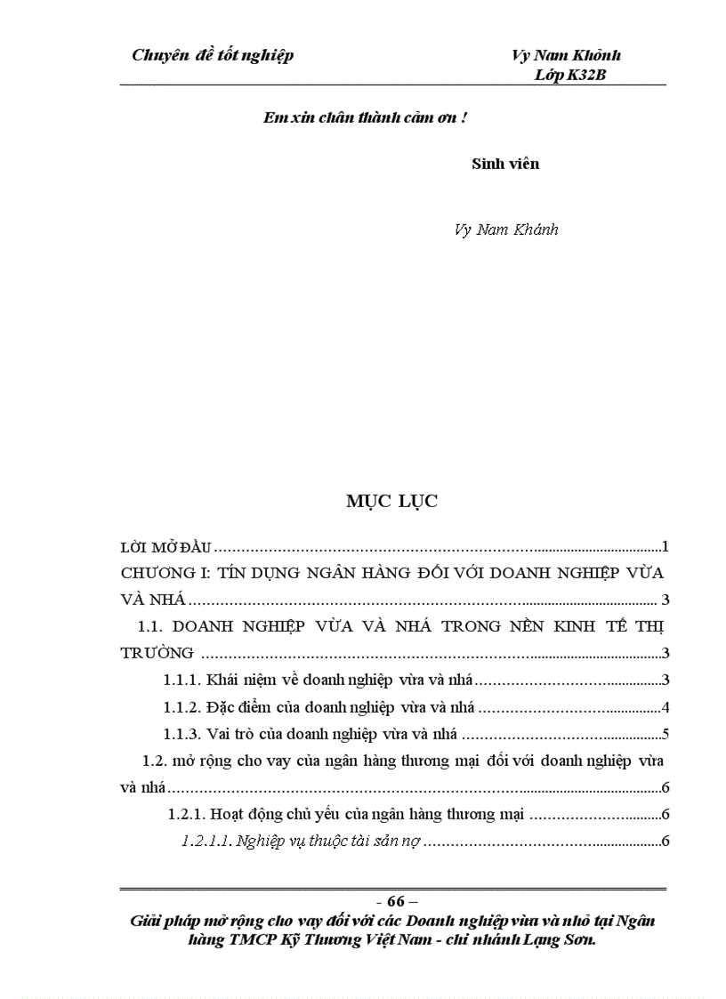image for page Giải pháp mở rộng cho vay đối với các doanh nghiệp vừa và nhỏ tại Ngân hàng TMCP Kỹ thương Việt Nam Chi nhánh Lạng Sơn 1