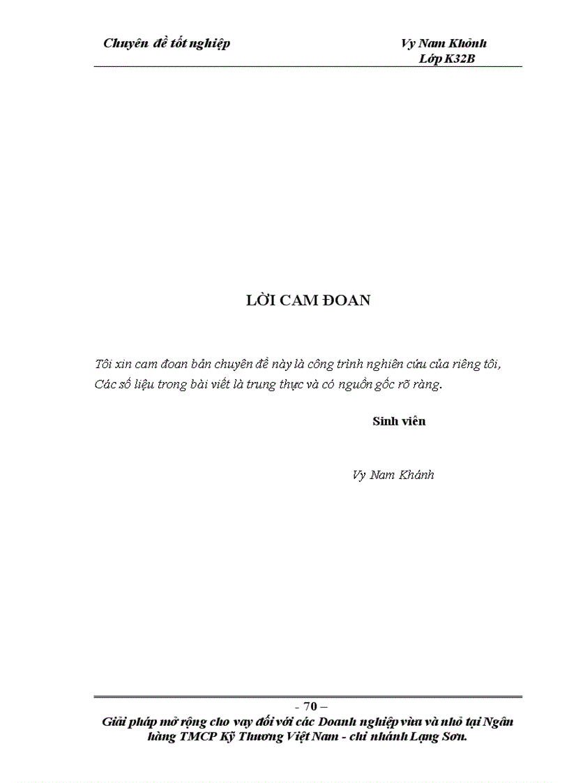 image for page Giải pháp mở rộng cho vay đối với các doanh nghiệp vừa và nhỏ tại Ngân hàng TMCP Kỹ thương Việt Nam Chi nhánh Lạng Sơn 1