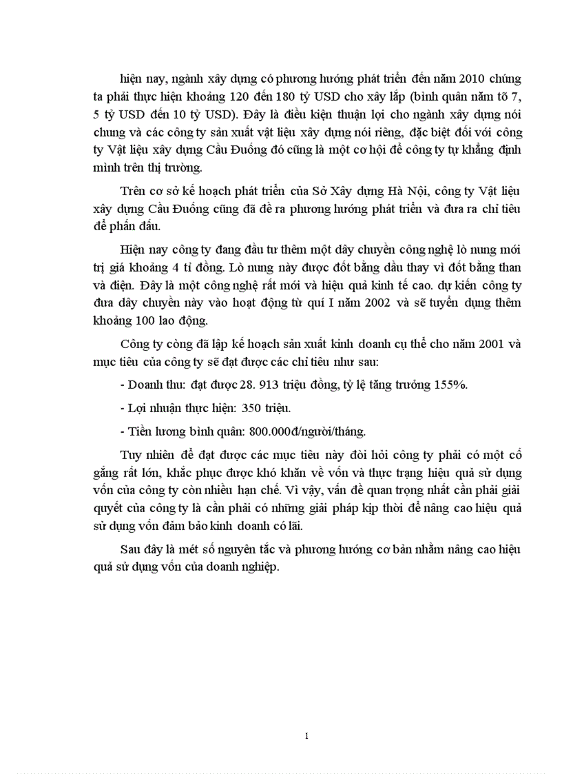 image for page Giải pháp nâng cao hiệu quả sử dụng vốn tại công ty Vật liệu xây dựng Cầu Đuống Sở Xây dựng Hà Nội 1