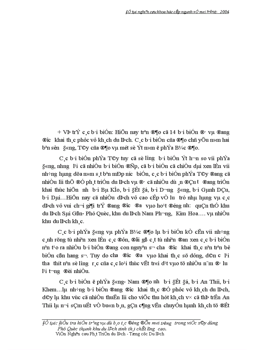 image for page Điều tra hiện trạng và dự báo tác động đến môi trường trong việc xây dựng Phú Quốc thành khu du lịch sinh thái chất lượng cao