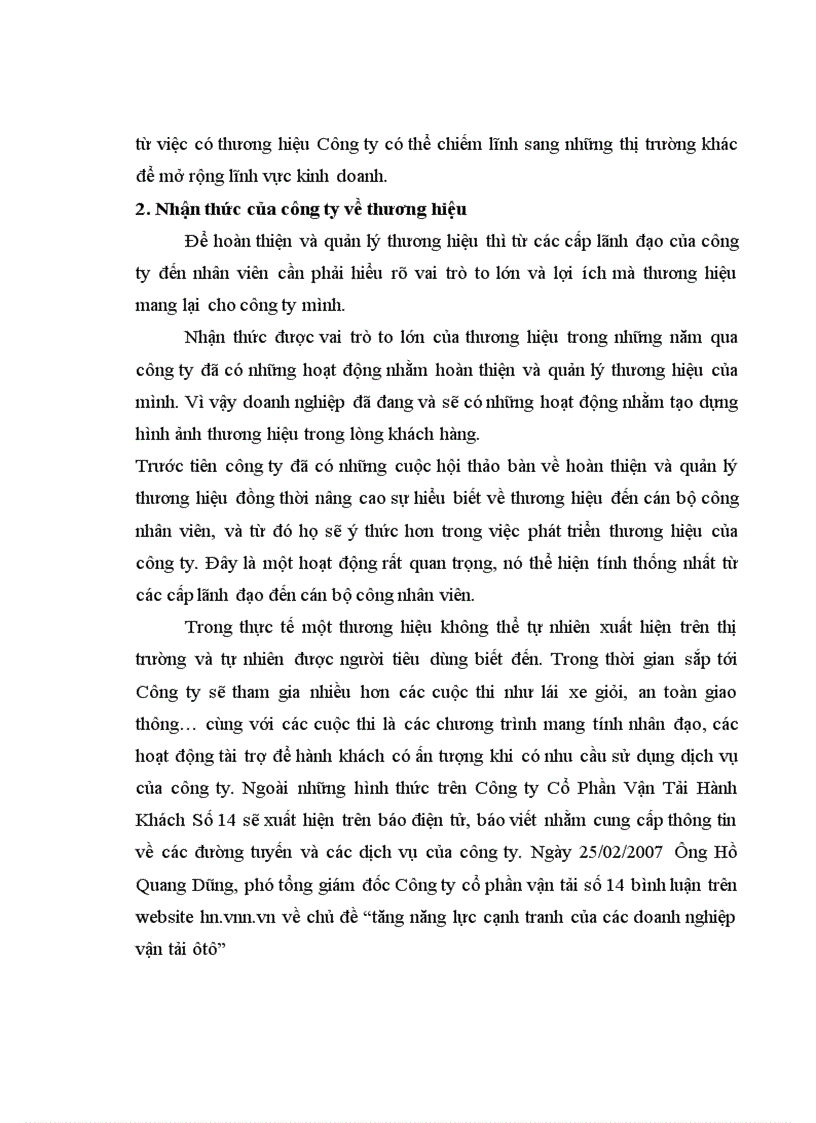 image for page Hoàn thiện và quản lý thương hiệu Công ty Cổ phần Vận tải Hành khách số 14 1