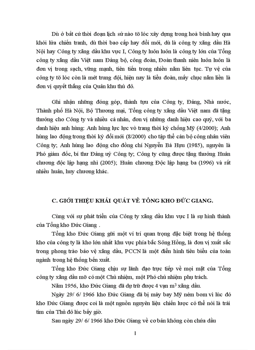 image for page Tổng quan về xăng động cơ và các trang thiết bị kinh doanh tại kho xăng dầu Đức Giang