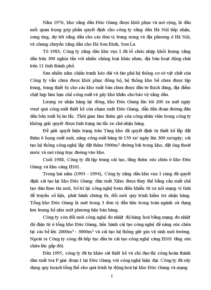 image for page Tổng quan về xăng động cơ và các trang thiết bị kinh doanh tại kho xăng dầu Đức Giang