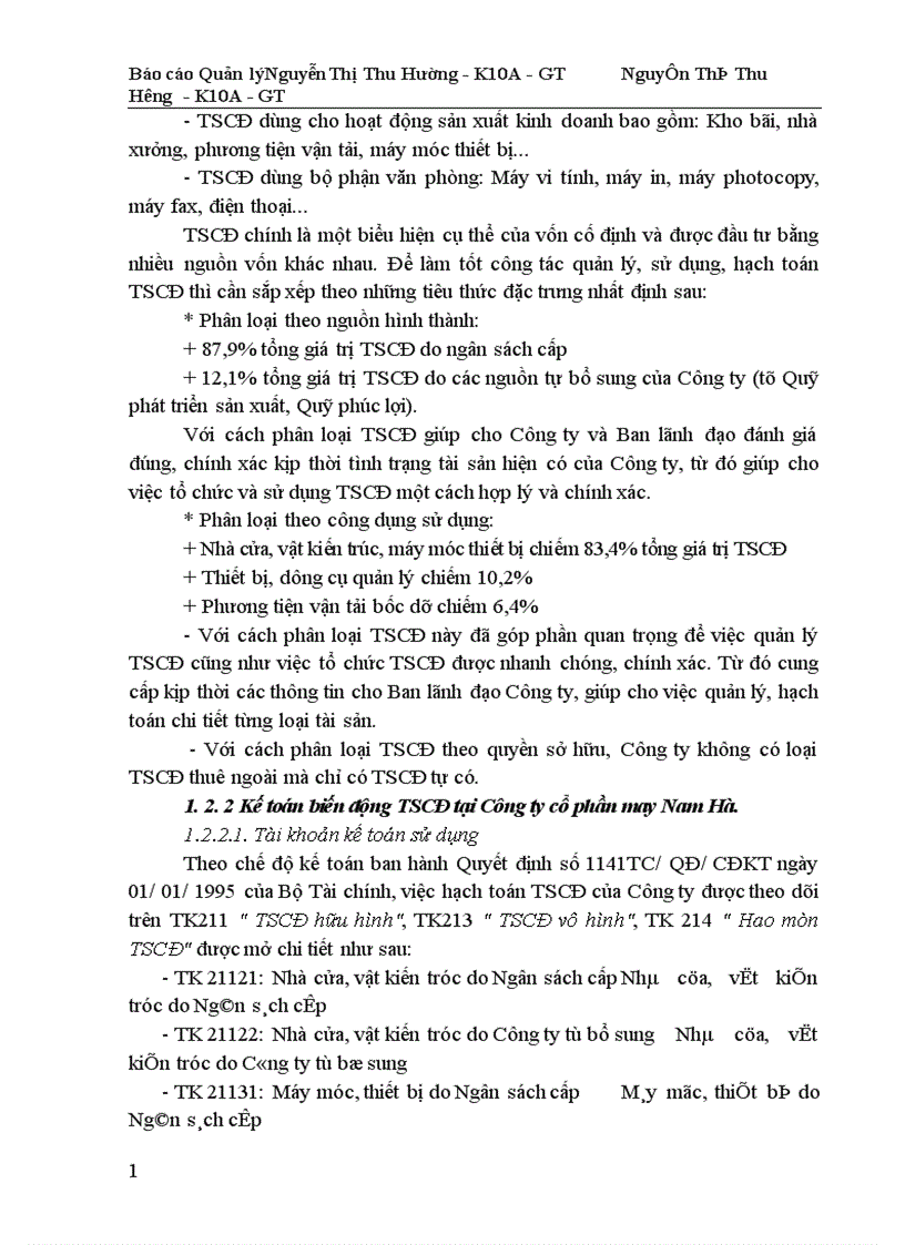 image for page Công tác quản lý TSCĐ và nâng cao hiệu quả sử dụng TSCĐ tại Công ty cổ phần may Nam Hà 1