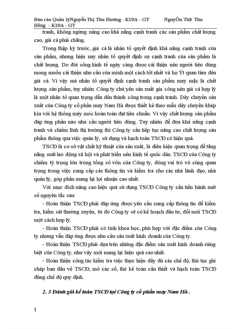 image for page Công tác quản lý TSCĐ và nâng cao hiệu quả sử dụng TSCĐ tại Công ty cổ phần may Nam Hà 1