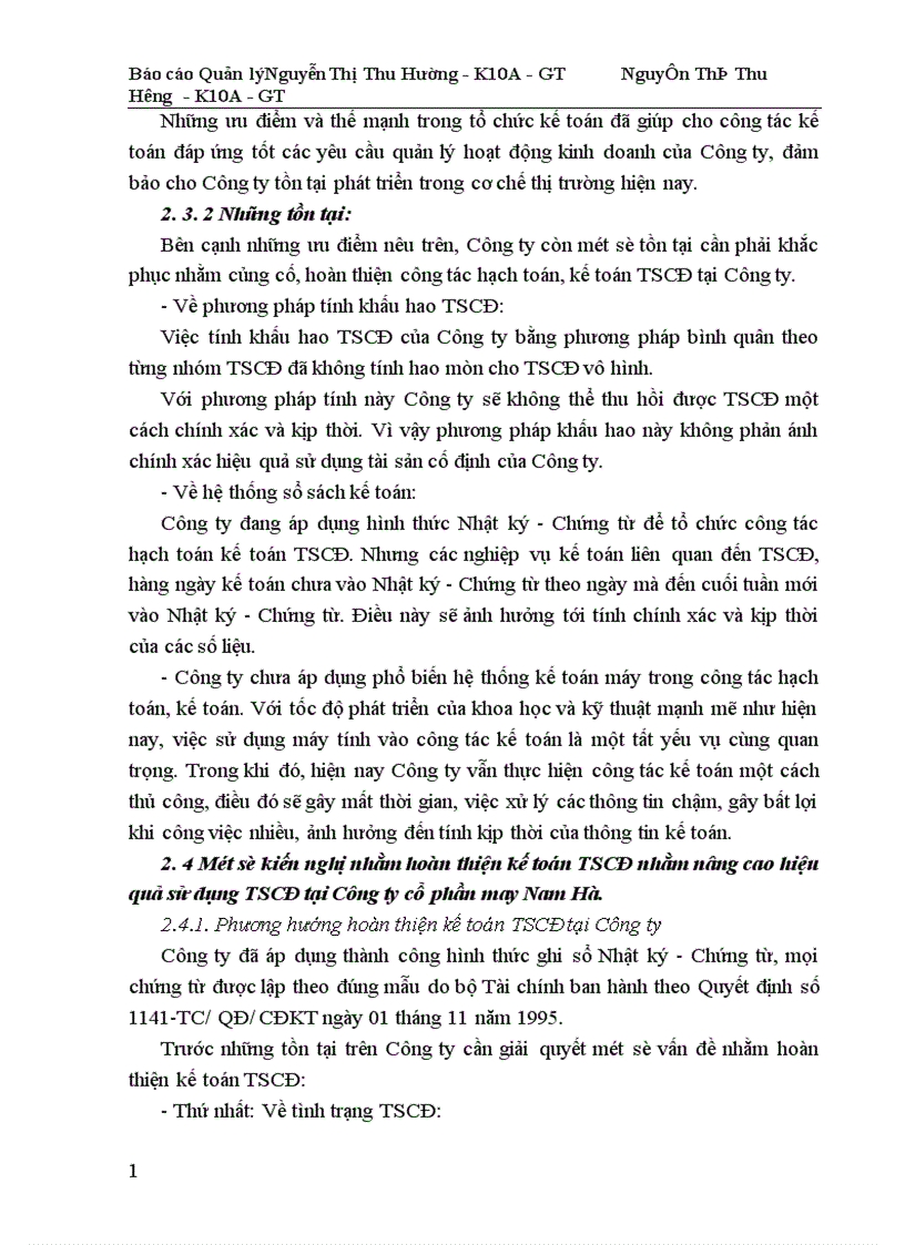 image for page Công tác quản lý TSCĐ và nâng cao hiệu quả sử dụng TSCĐ tại Công ty cổ phần may Nam Hà 1