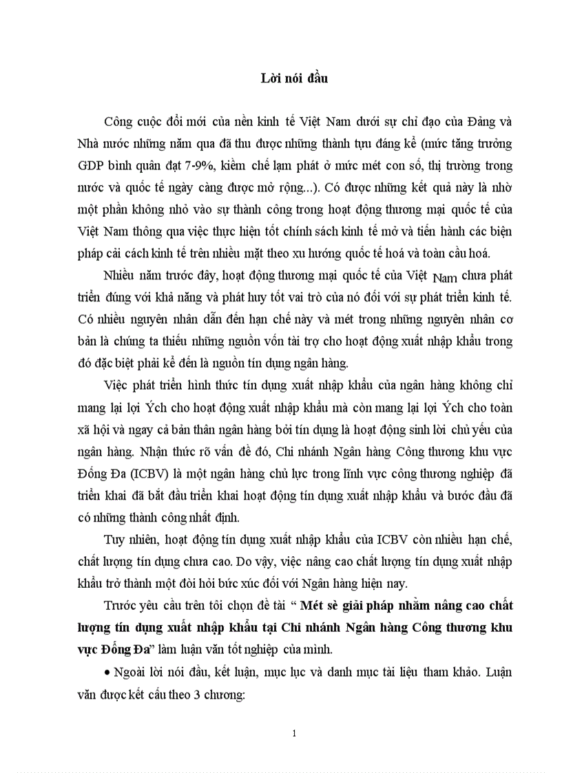 image for page Một số giải pháp nhằm nâng cao chất lượng tín dụng xuất nhập khẩu tại Chi nhánh Ngân hàng Công thương khu vực Đống Đa 1