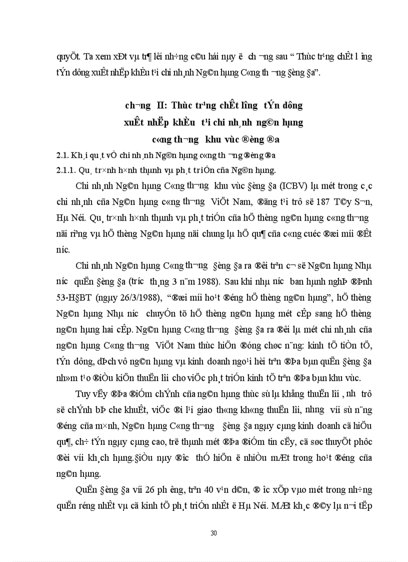 image for page Một số giải pháp nhằm nâng cao chất lượng tín dụng xuất nhập khẩu tại Chi nhánh Ngân hàng Công thương khu vực Đống Đa 1