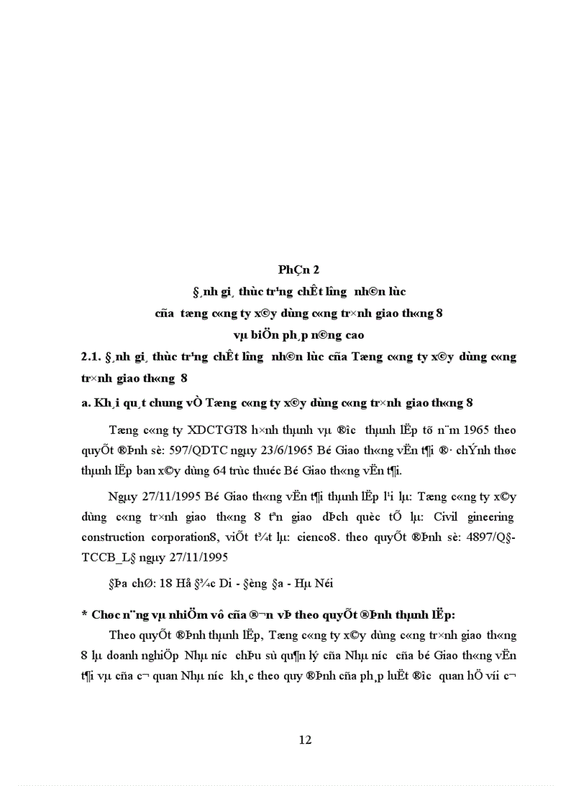 image for page Chất lượng nhân lực của Tổng công ty xay dựng công trình giao thông 8 Nguyên nhân và hướng biện pháp nâng cao 1