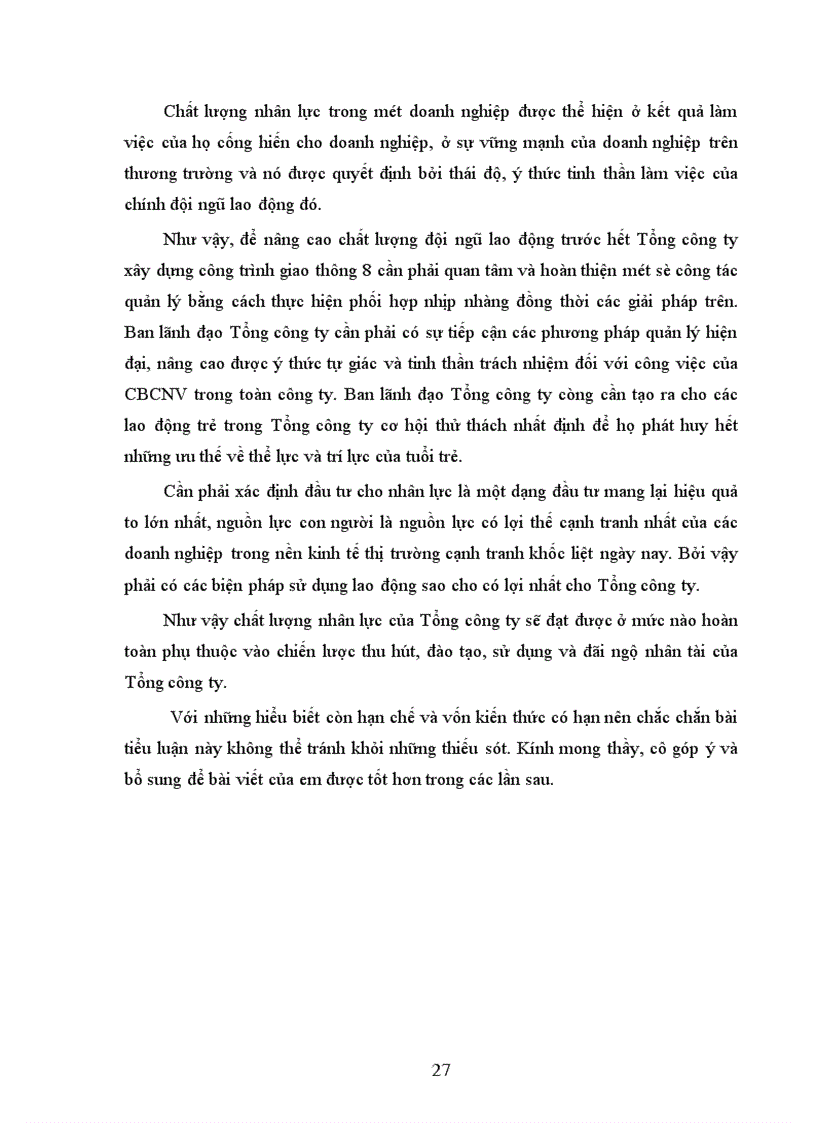 image for page Chất lượng nhân lực của Tổng công ty xay dựng công trình giao thông 8 Nguyên nhân và hướng biện pháp nâng cao 1