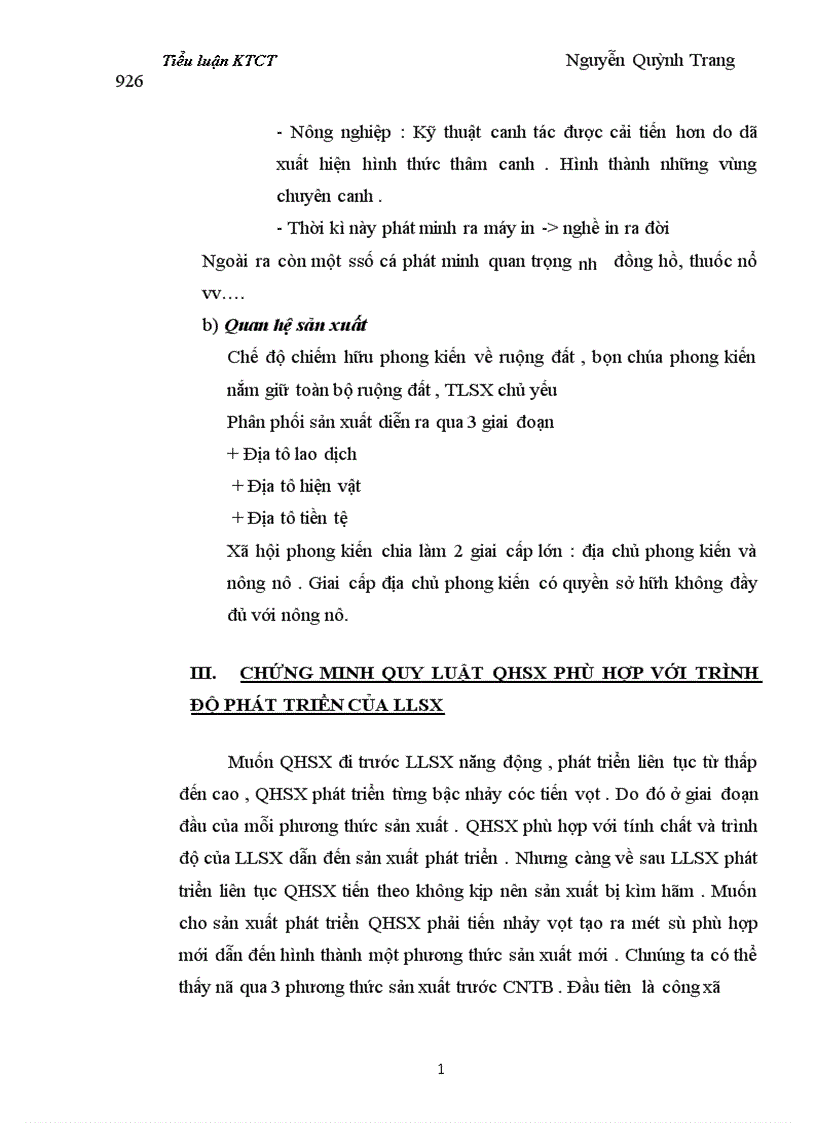 image for page Qua lịch sử phát triển của 3 phương thức sản xuất trước CNTB Chứng minh quy luật QHSX phải phù hợp với tính chất và trình độ phát triển của LLSX 1