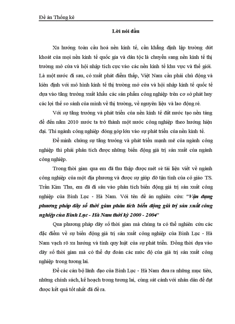 image for page Vận dụng phương pháp dãy số thời gian phân tích biến động giá trị sản xuất công nghiệp của Bình Lục Hà Nam thời kỳ 2000 2004 1