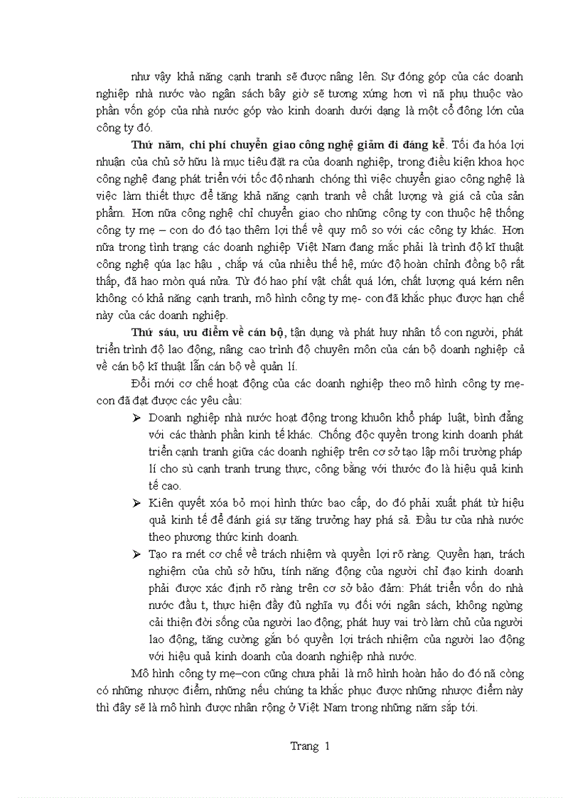 image for page Cơ sở khoa học của mô hình công ty mẹ công ty con