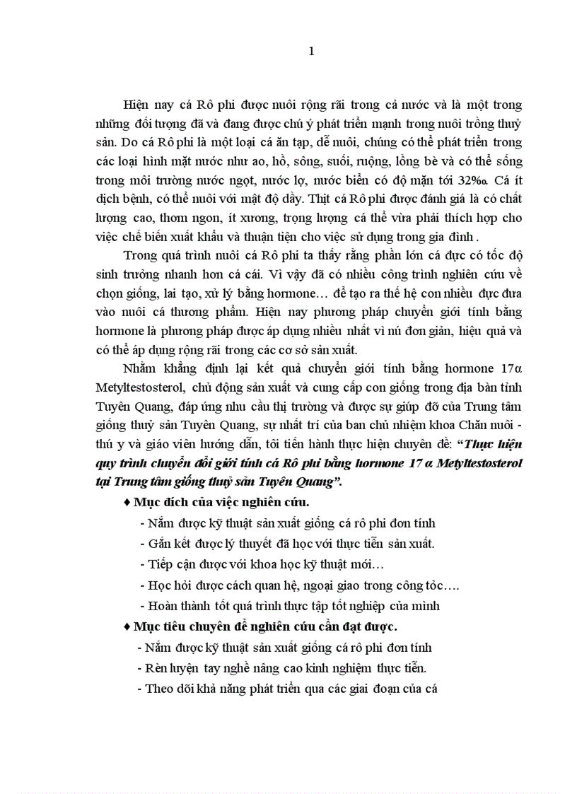image for page Thực hiện quy trình sản xuất cá rô phi đơn tính đực 21 ngày tuổi bằng phương pháp cho ăn thức ăn trộn hoormone 17 methyltestosterone