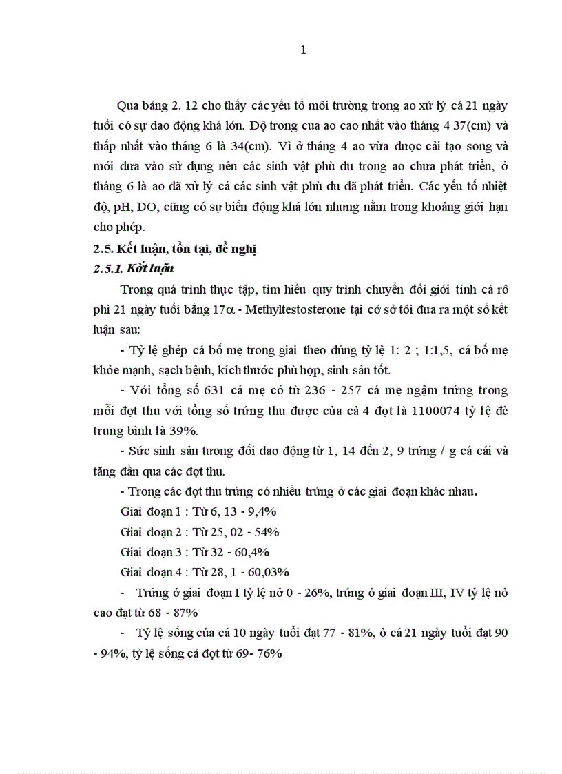 image for page Thực hiện quy trình sản xuất cá rô phi đơn tính đực 21 ngày tuổi bằng phương pháp cho ăn thức ăn trộn hoormone 17 methyltestosterone