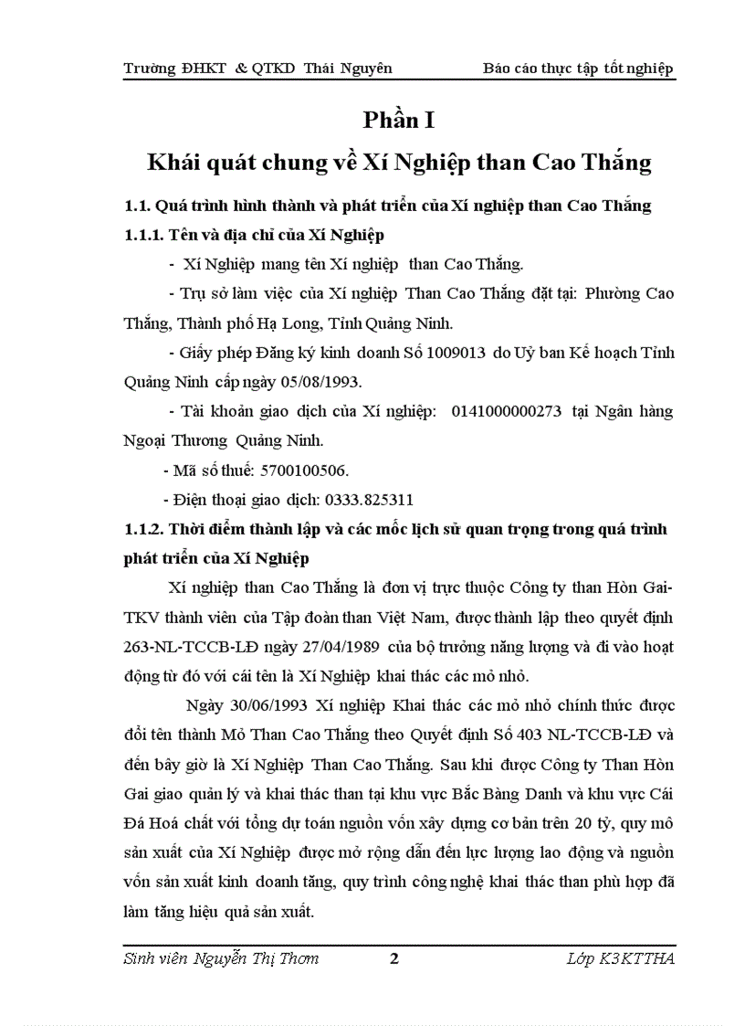 image for page Thực trạng công tác kế toán của Xí Nghiệp than Cao Thắng