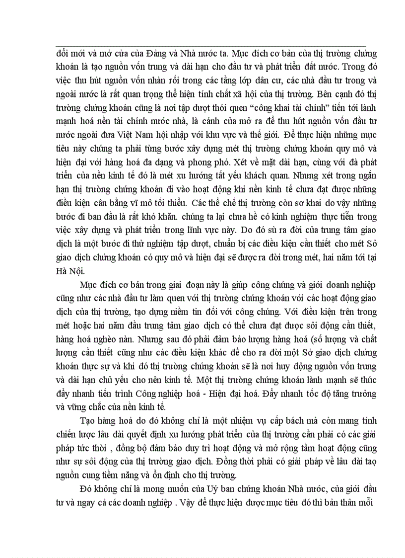 image for page Thực trạng hàng hoá trên thị trường chứng khoán và giải pháp tạo hàng hoá cho thị trường chứng khoán Việt Nam 1