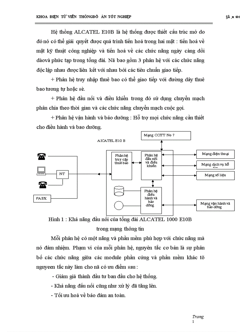 image for page Tổng quan về tổng đài alcatel E 10B cấu trúc chung của tổng đài alcatel E 10 B thiết kế trường chuyển mạch 128 số cho tổng đài nhỏ