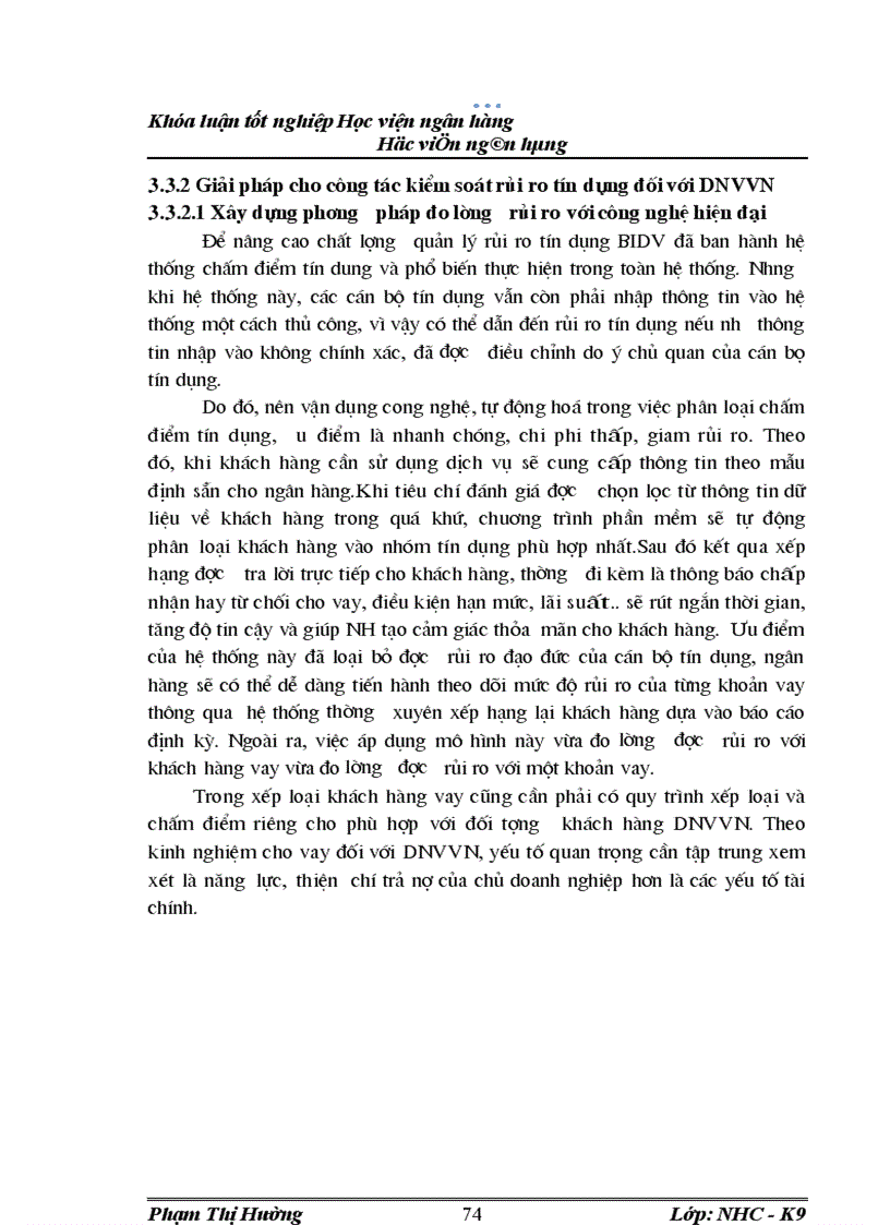 image for page GiảI pháp quản lý rủi ro tín dụng đối với doanh nghiệp vừa và nhỏ tại ngân hàng đầu tư và phát triển việt nam chi nhánh quang trung