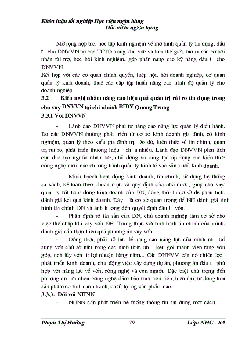 image for page GiảI pháp quản lý rủi ro tín dụng đối với doanh nghiệp vừa và nhỏ tại ngân hàng đầu tư và phát triển việt nam chi nhánh quang trung