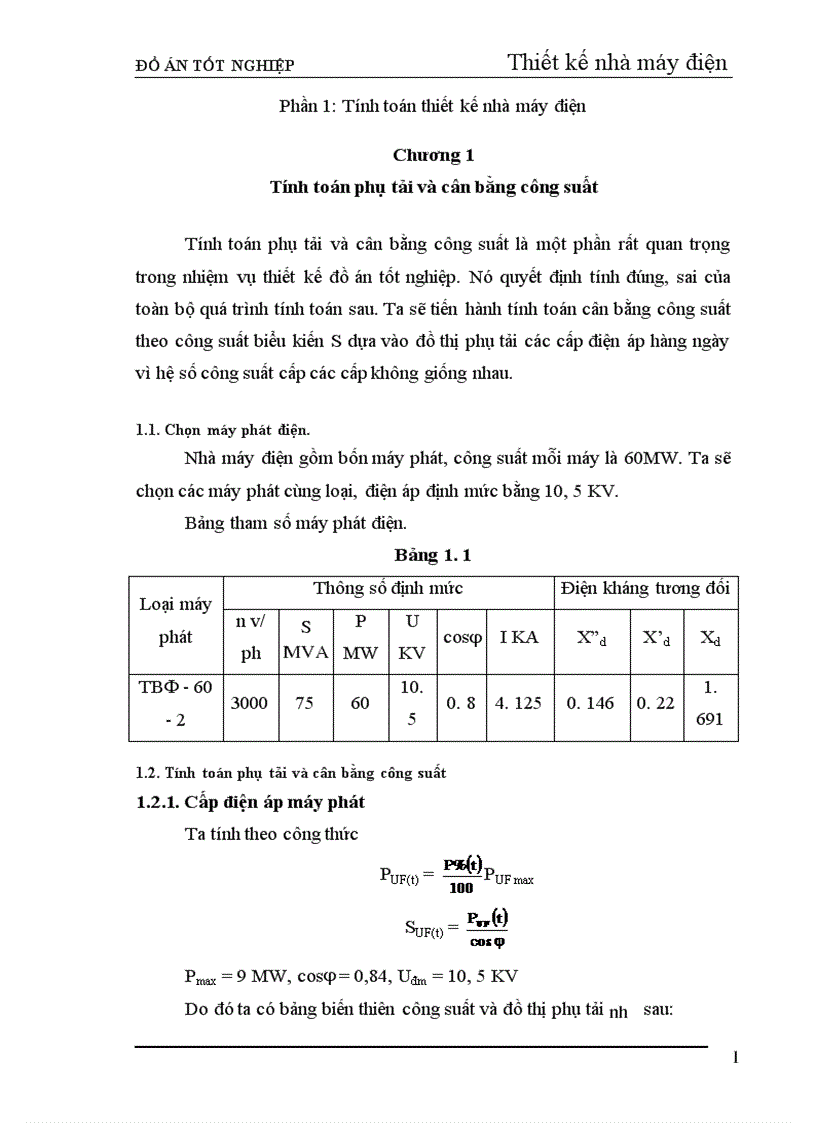 image for page Thiết kế phần điện nhà máy nhiệt điện ngưng hơi công suất 240 MW
