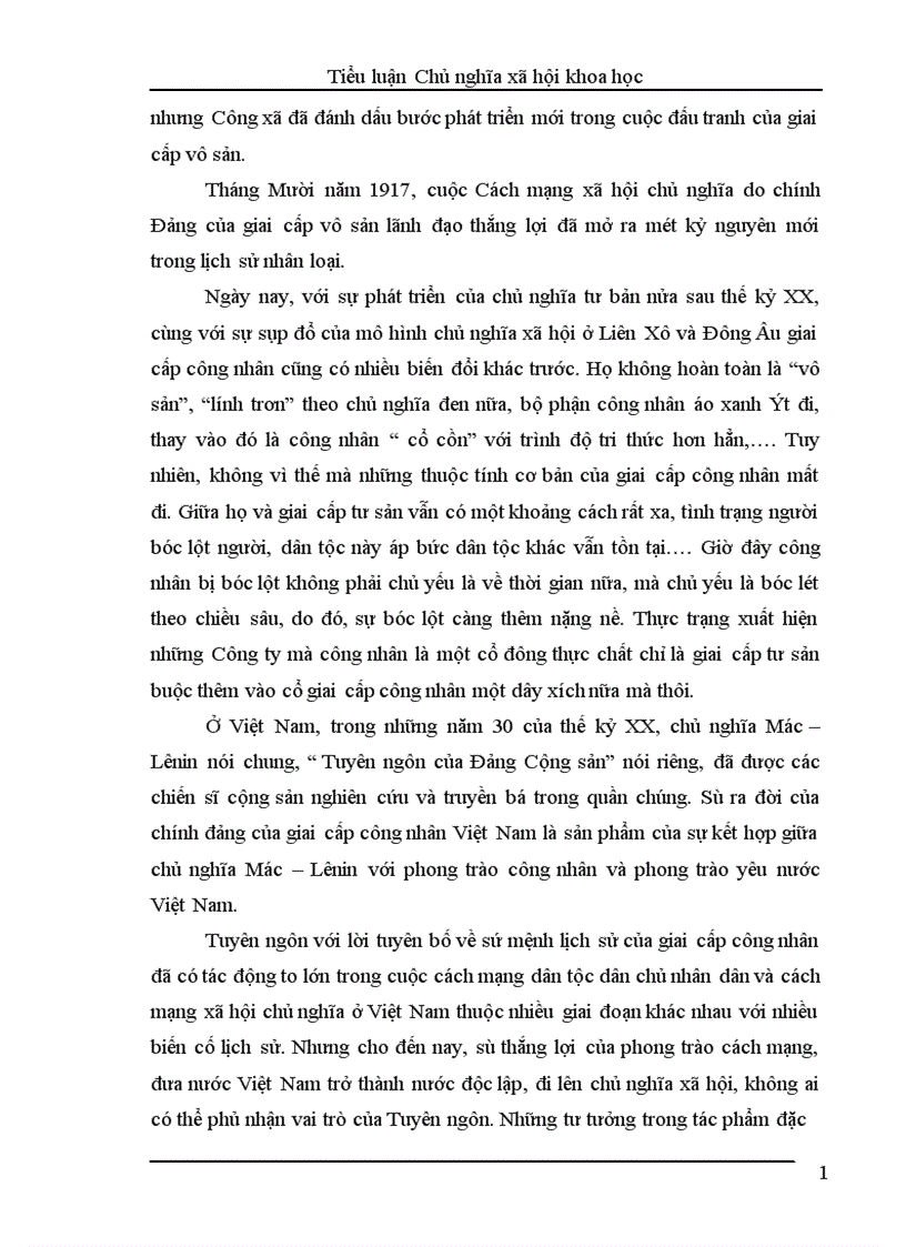 image for page Tư tưởng về giai cấp công nhân và sứ mệnh của giai cấp công nhân và vị trí của nội dung trên trong tác phẩm Tuyên ngôn của Đảng cộng sản