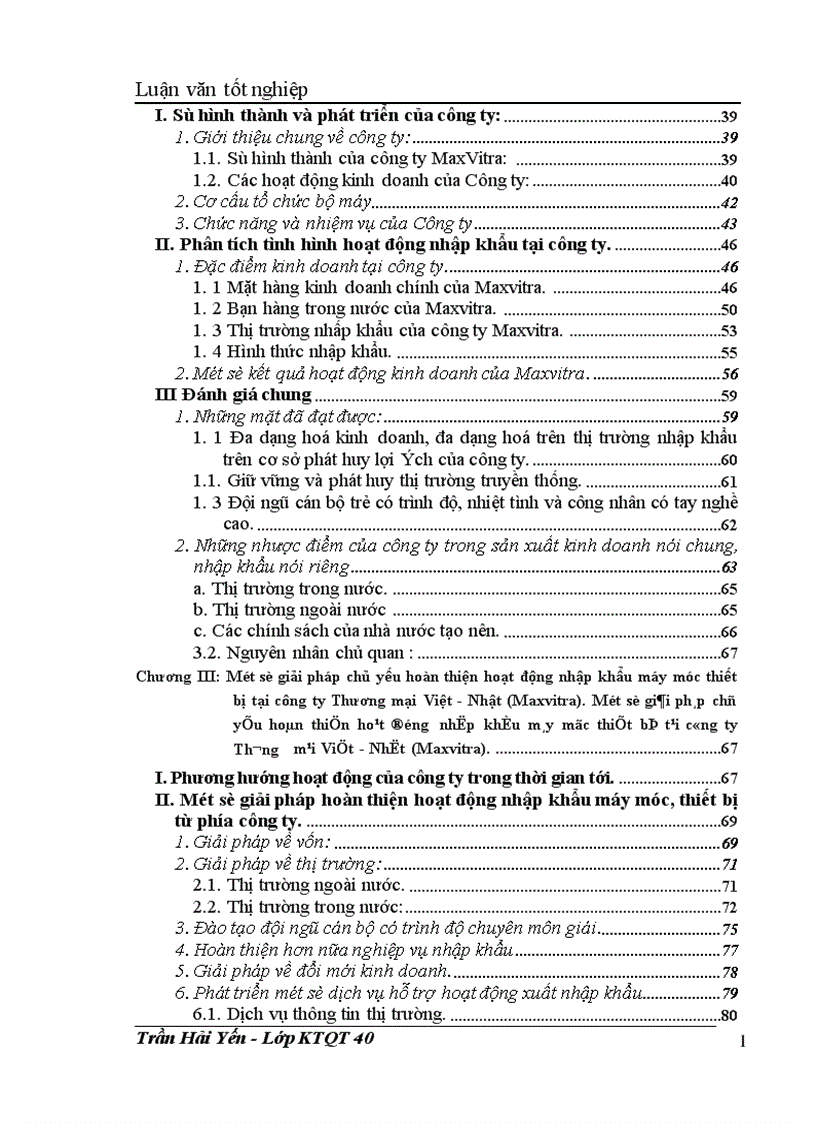 Những giải pháp chủ yếu hoàn thiện hoạt động nhập khẩu máy móc thiết bị của công ty thương mại Việt Nhật Maxvitra Co Ltd 1