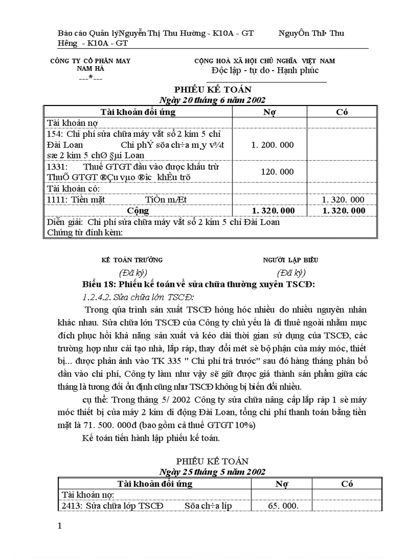 image for page Công tác quản lý TSCĐ và nâng cao hiệu quả sử dụng TSCĐ tại Công ty cổ phần may Nam Hà